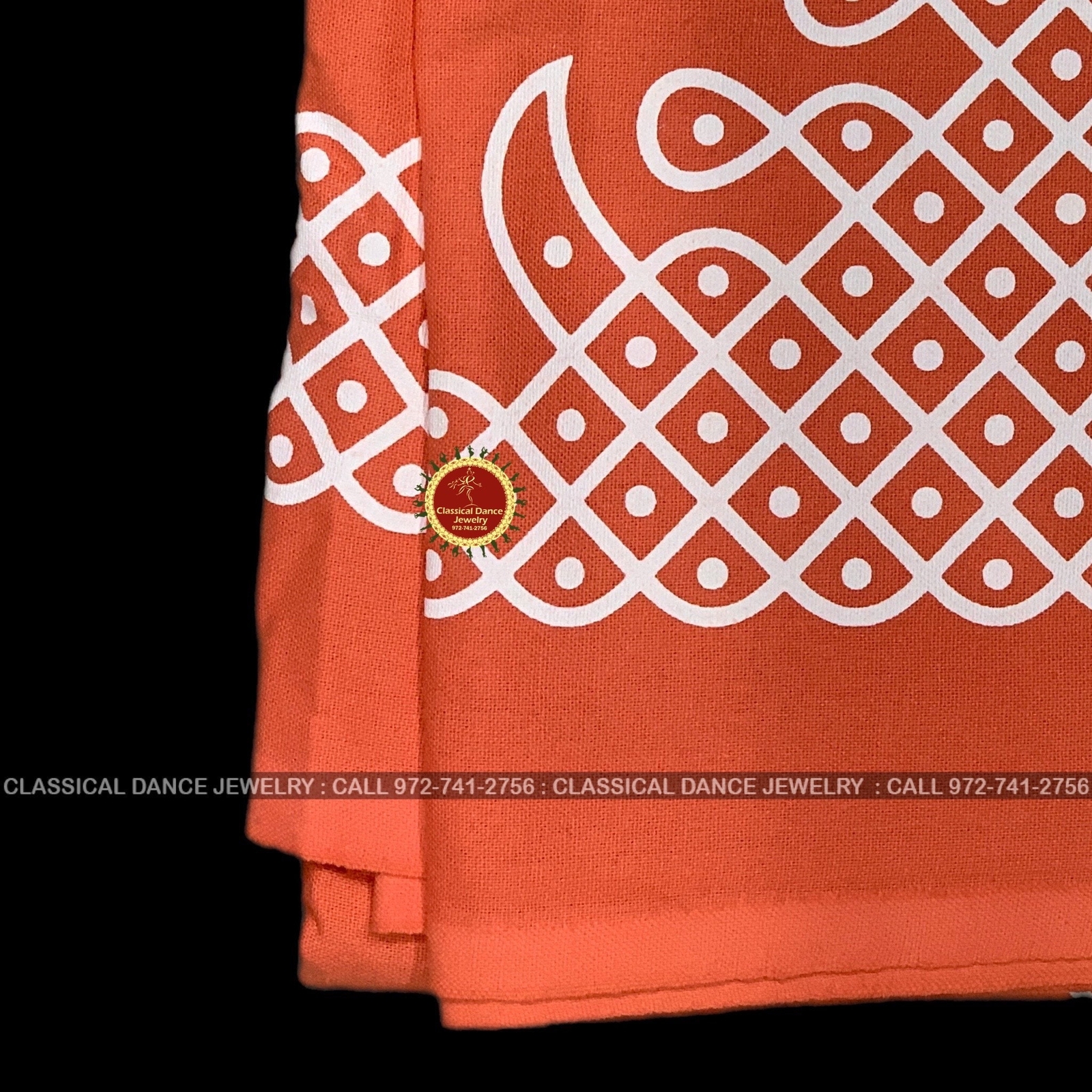 PEACH Muggu Rangoli Kolam Cotton Back Drop Cloth Ammavaru Weddings Puja
