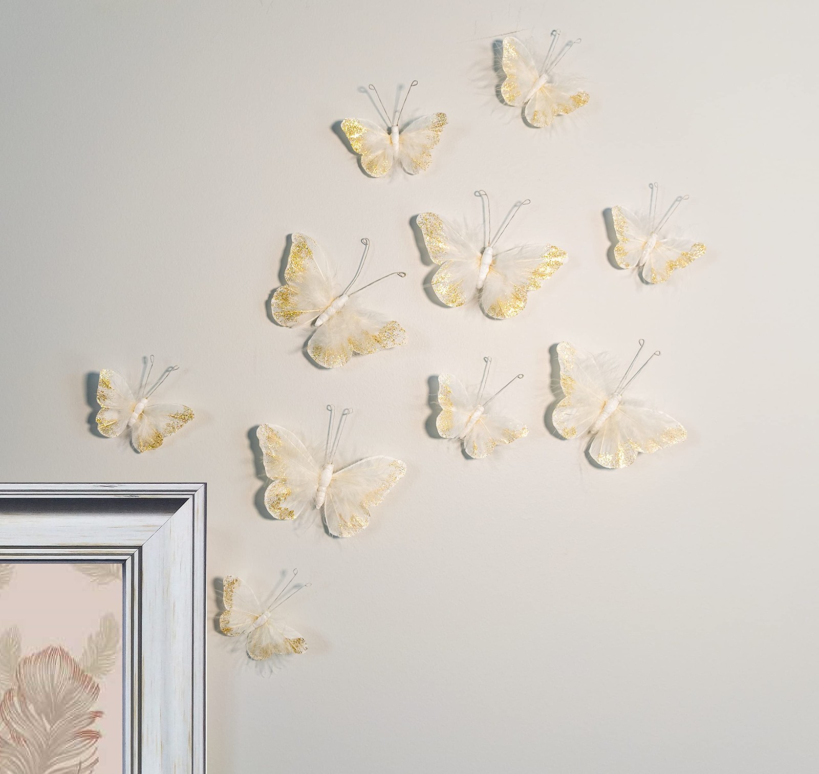 Butterfly Wall Decorations Premium Quality Real Feather 3D Wall Decals Girls …
