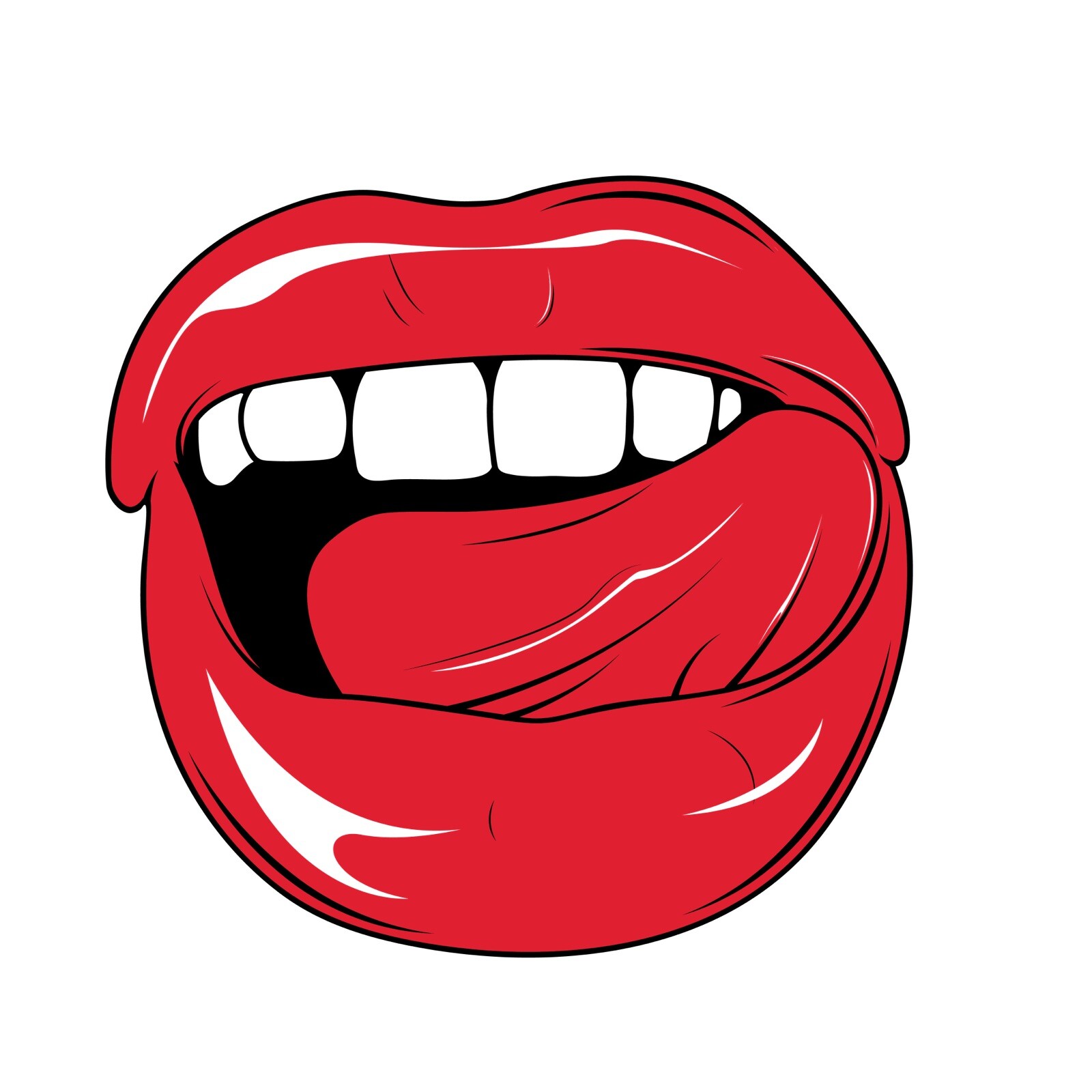 Sexy Lips Sticker Teeth Tongue Girl Fashion Woman Chic Art Dripping (4 Inch)