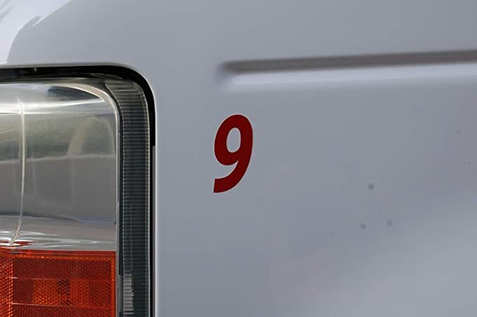 0-9 Reflective Numbers Red Sticker Vinyl Decals CHOOSE 1"-12" Set Of 40 (RV1)