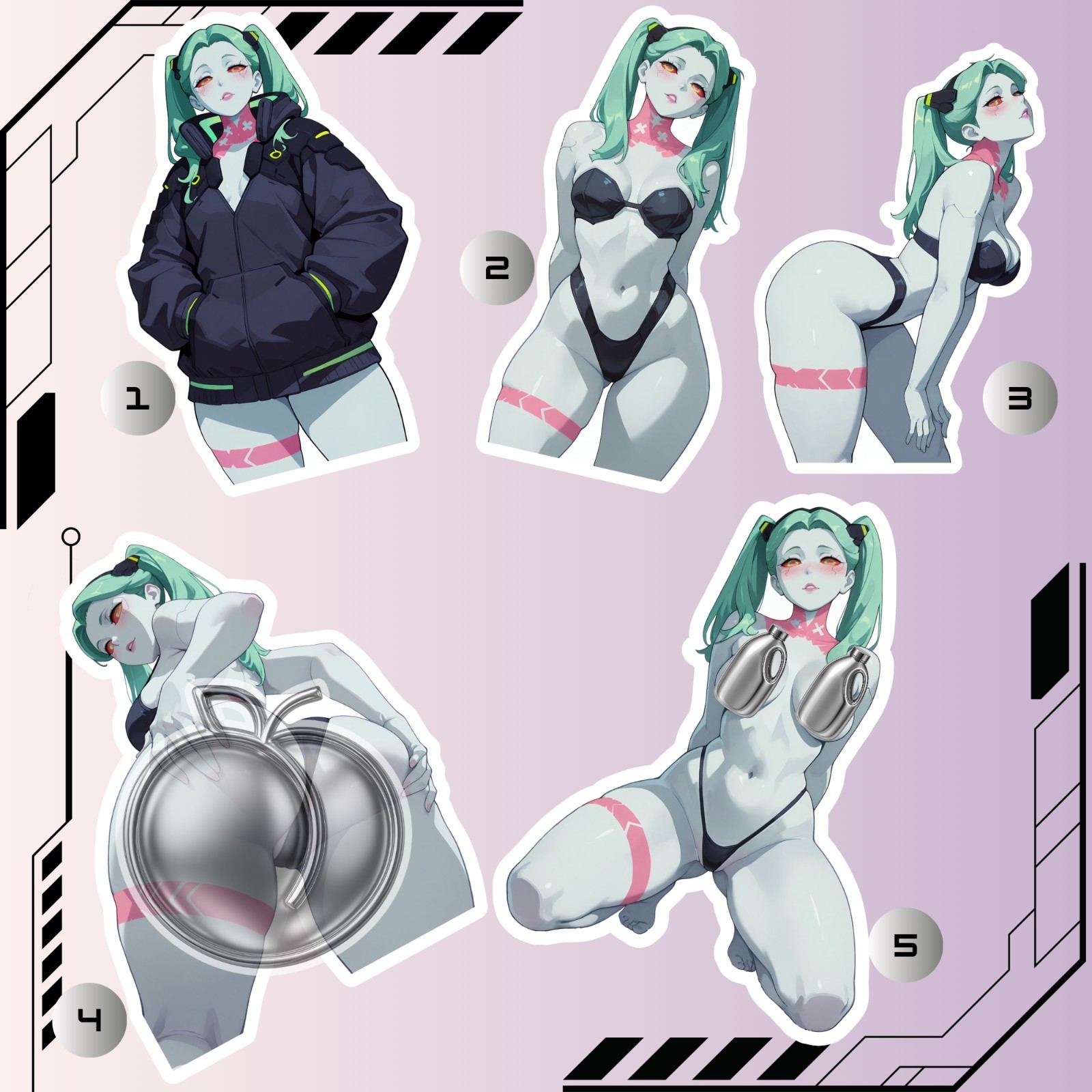 Rebecca from Cyberpunk Edgerunners | Anime Girl Waifu Sticker Decal