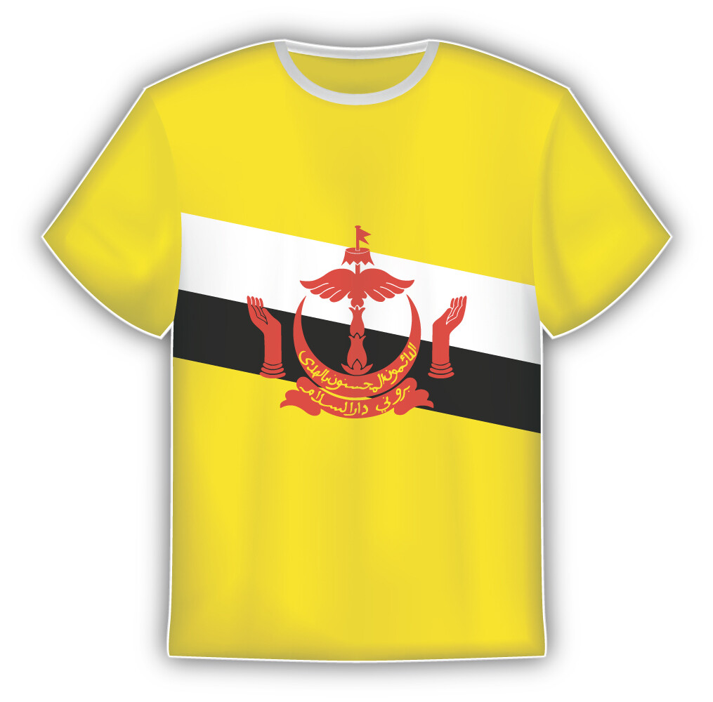 Brunei Flag Sticker In The Form Of T Shirt Vinyl Sticker Decal