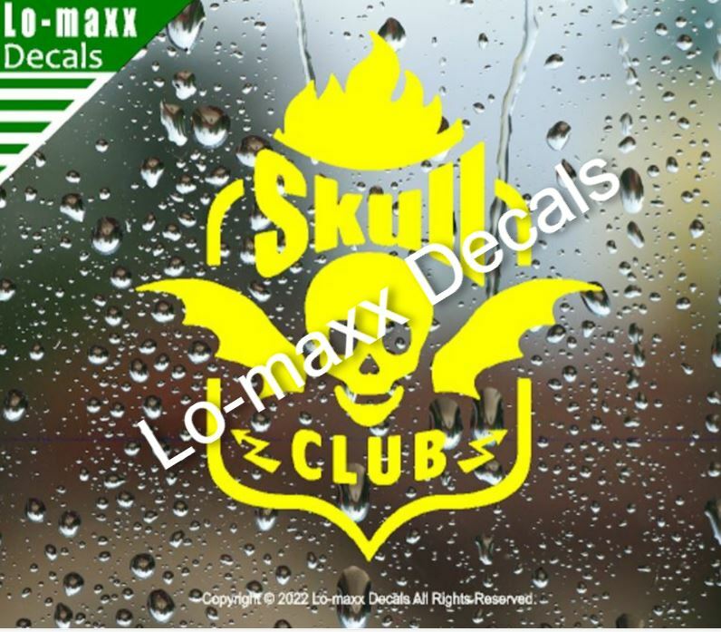 Skull Club Car Truck Boat Original Design Superior Quality Die Cut Vinyl Decal