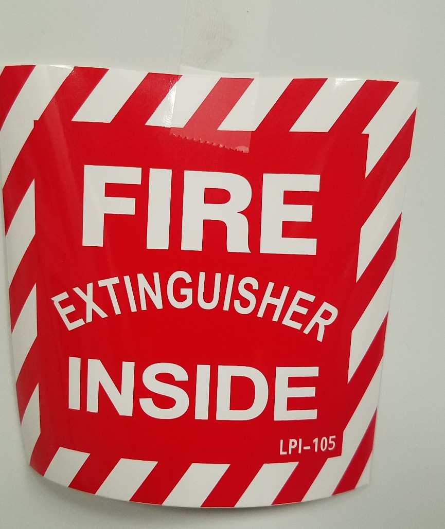 🤡🔥🧯2 PACK FIRE EXTINGUISHER INSIDE SIGN SELF-ADHESIVE VINYL 4 X 4 NEW 🔥🧯