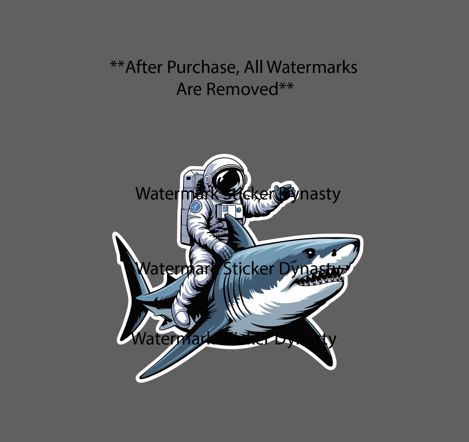 Astronaut Riding Shark Sticker Waterproof Decal Space Galaxy Ocean Gift NEW