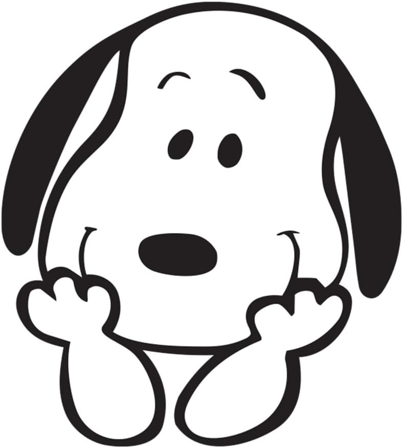 Snoopy Smiling Face Vinyl Decal Cute Cartoon Car Window Laptop Sticker 3.6"x4"