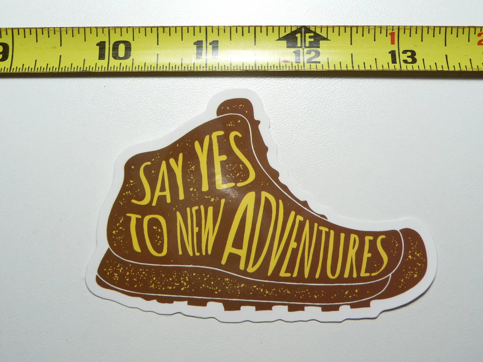 SAY YES TO NEW ADVENTURES BOOT SMALL STICKER DECAL CAMPING S HIKE HIKING NATURE