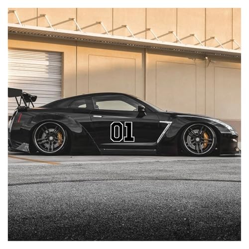 50X60cm 01 Decals PVC Car Door Side Stickers Auto Waterproof Vinyl Film Black
