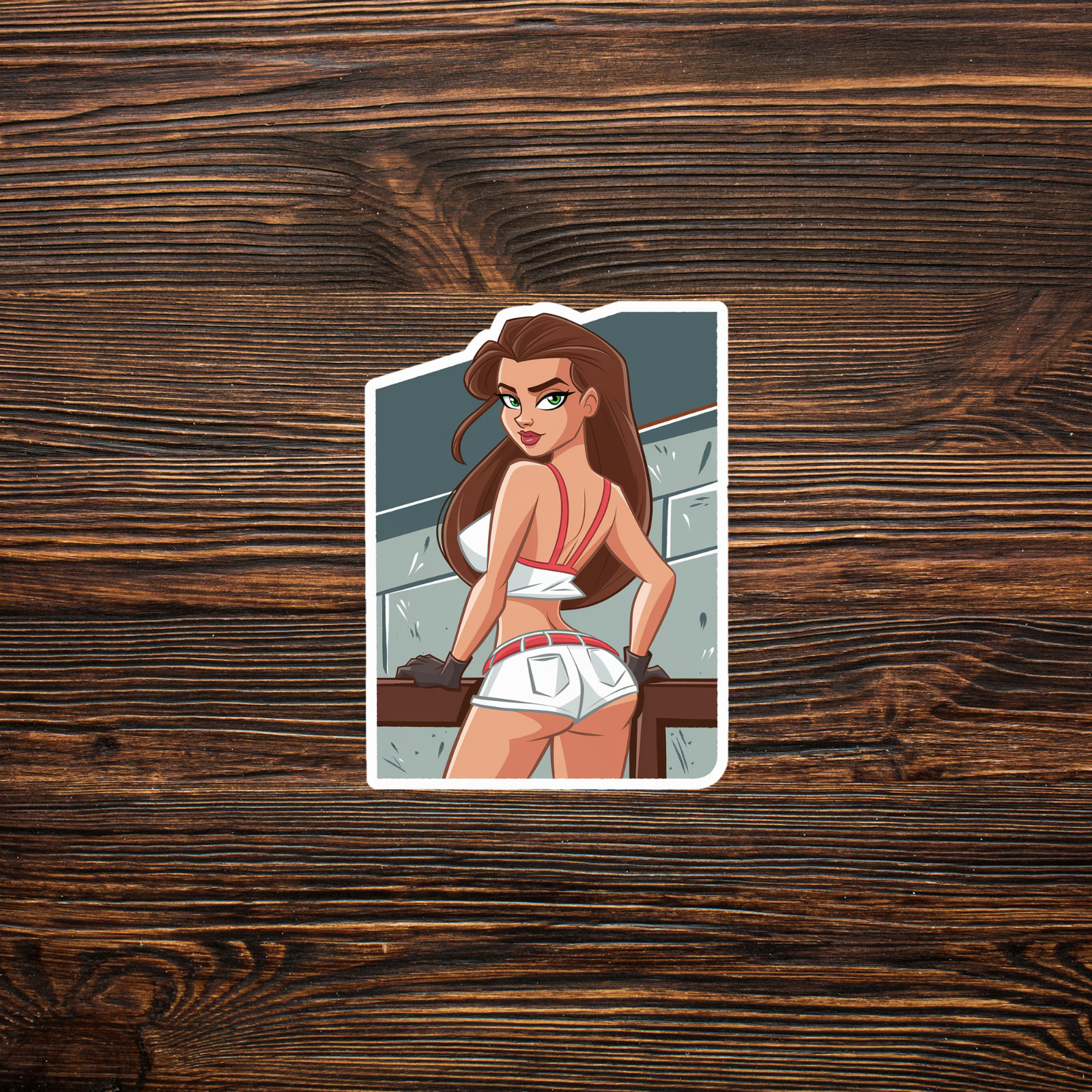 Sassy Fitness Girl Sticker – Sporty Gym Babe Decal for Laptops & More #1722