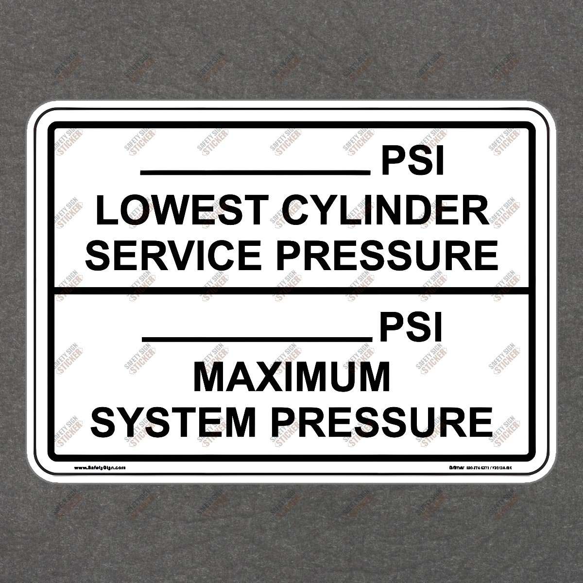 Safety Sign Sticker Cylinder Service Pressure Warning OSHA Compliant #691403