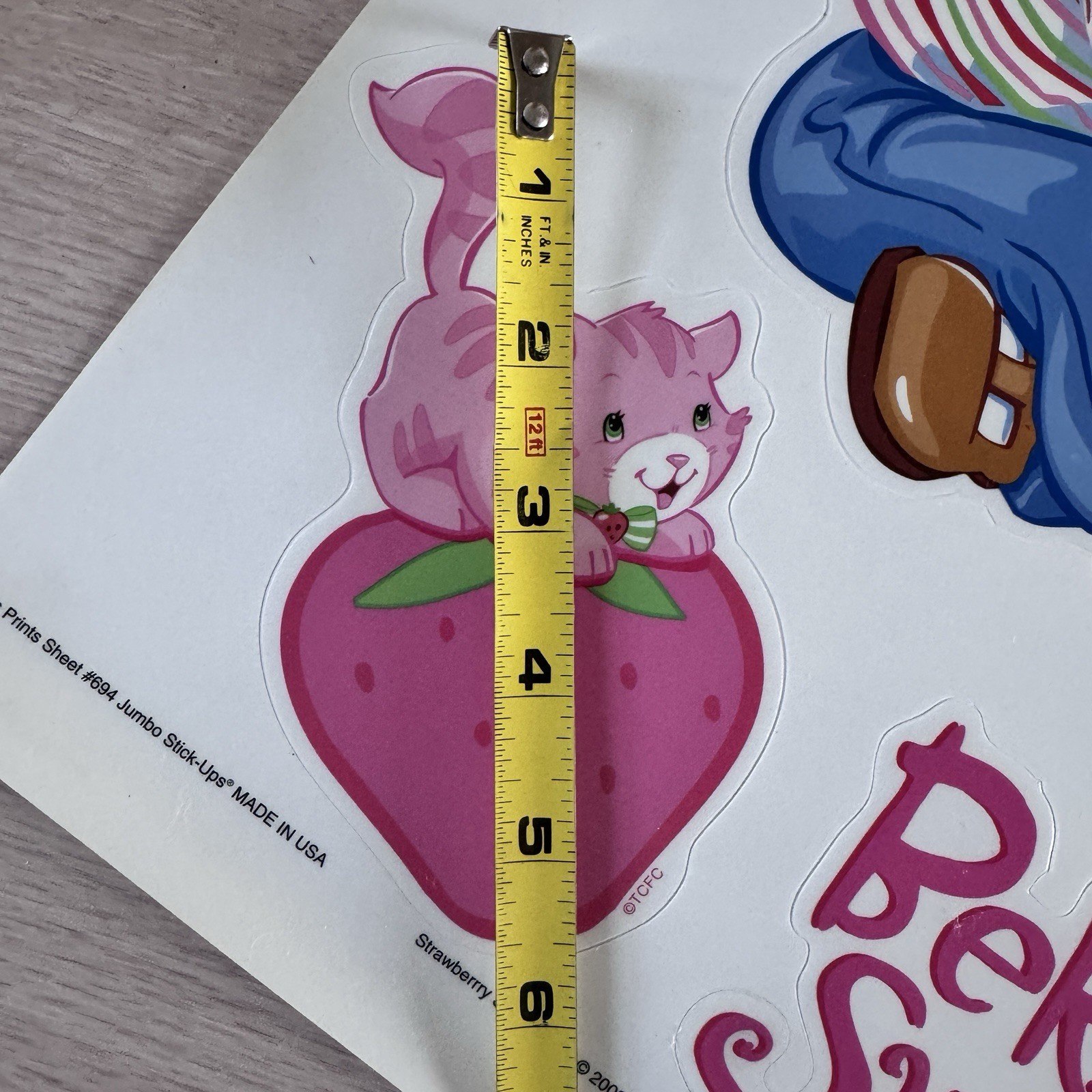 STRAWBERRY SHORTCAKE CUSTARD Cat 22 Jumbo Stick-ups wall stickers MURAL decals