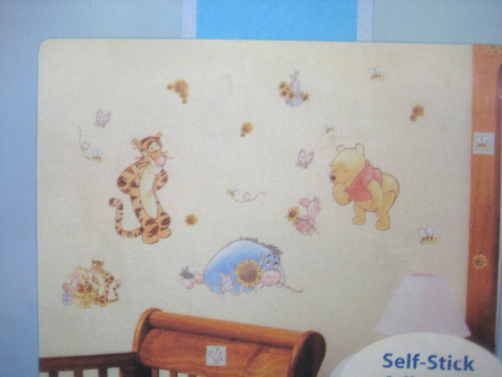 Disney Winnie the Poo Peel and Stick Self Adhesive Wall Art 4 sheets 10" X 17.5"