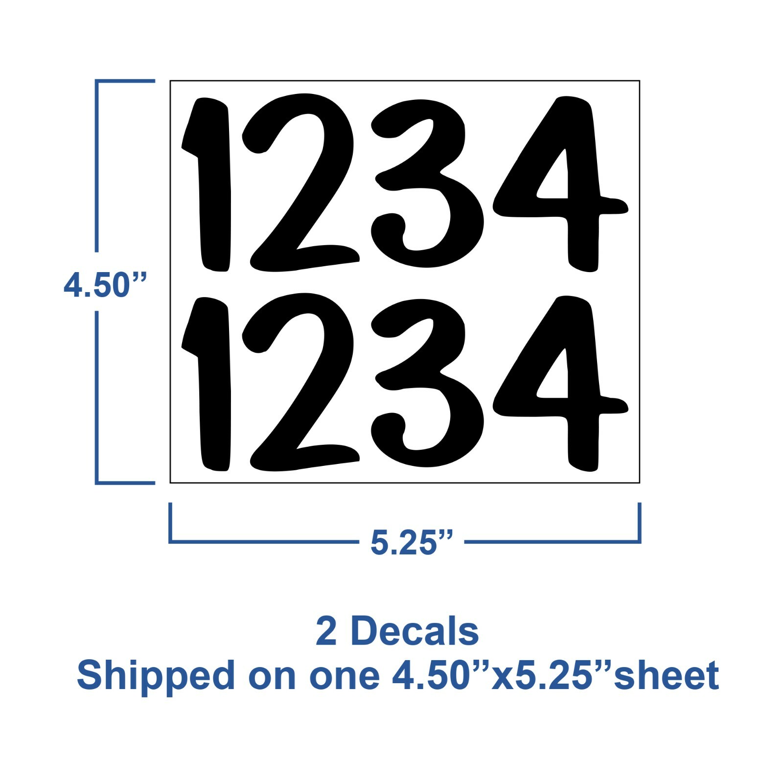 Custom Address Numbers Decals, Set of 2, Up to 2" High – 1249-Set