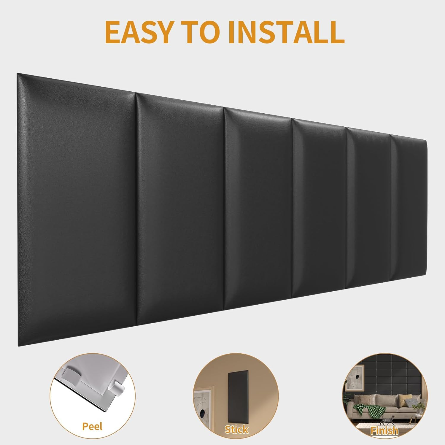 Stylish Twin Headboards – Self-Adhesive 3D Upholstered Wall Panels (6 Pack)