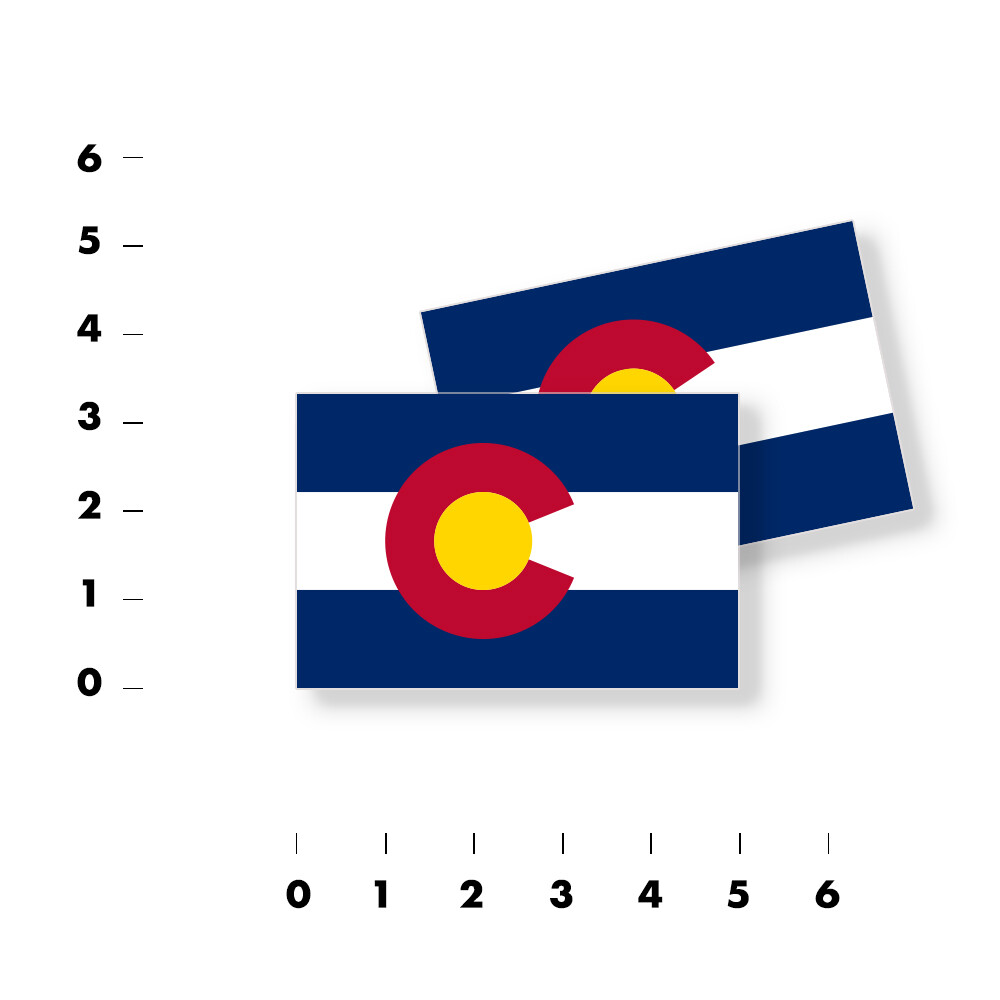 Colorado State Flag – Set of 4 Vinyl Sticker / Adhesive Decals Various Sizes