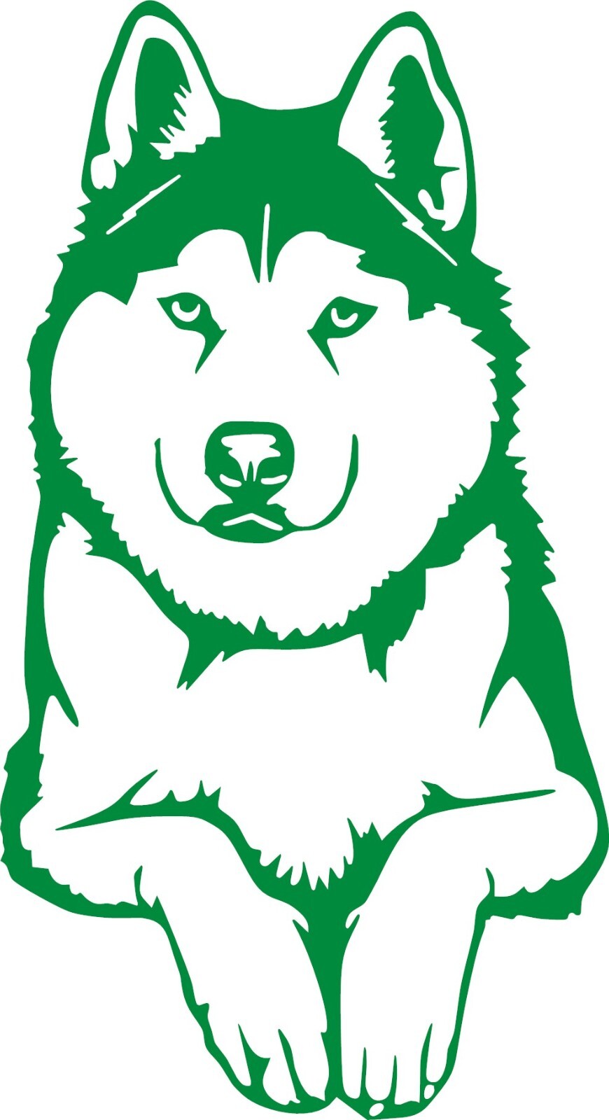 Husky Dog Decal 6"in H x 3.2"in W In your choice of color
