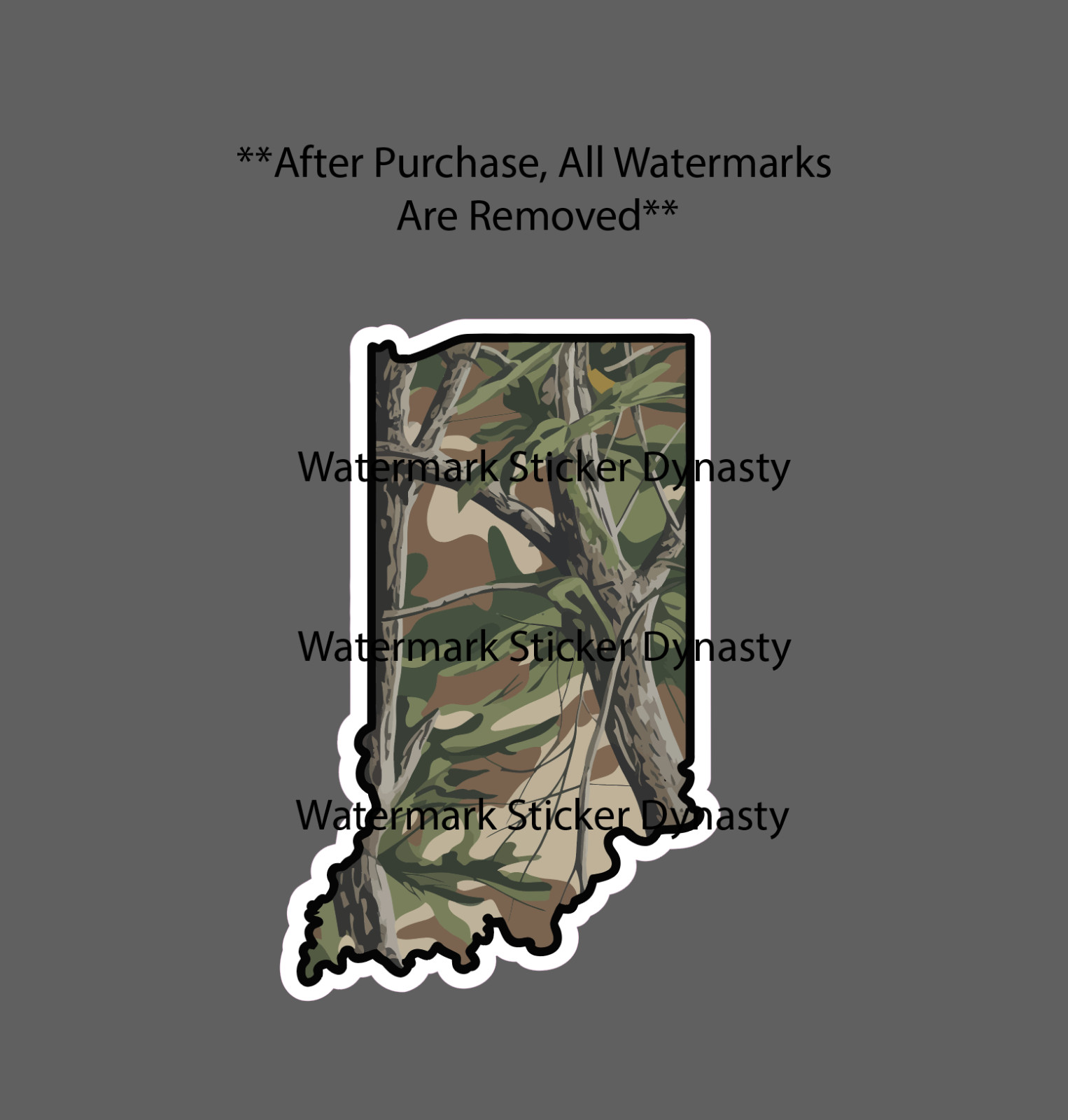 Indiana Sticker Waterproof Decal State Camo Hunting Fishing Outdoor Gift NEW