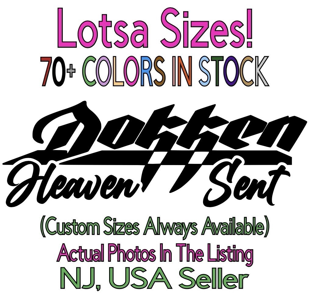 ONE Custom Dokken "Heaven Sent" Die Cut Vinyl Decal- Hair Metal 80's Band