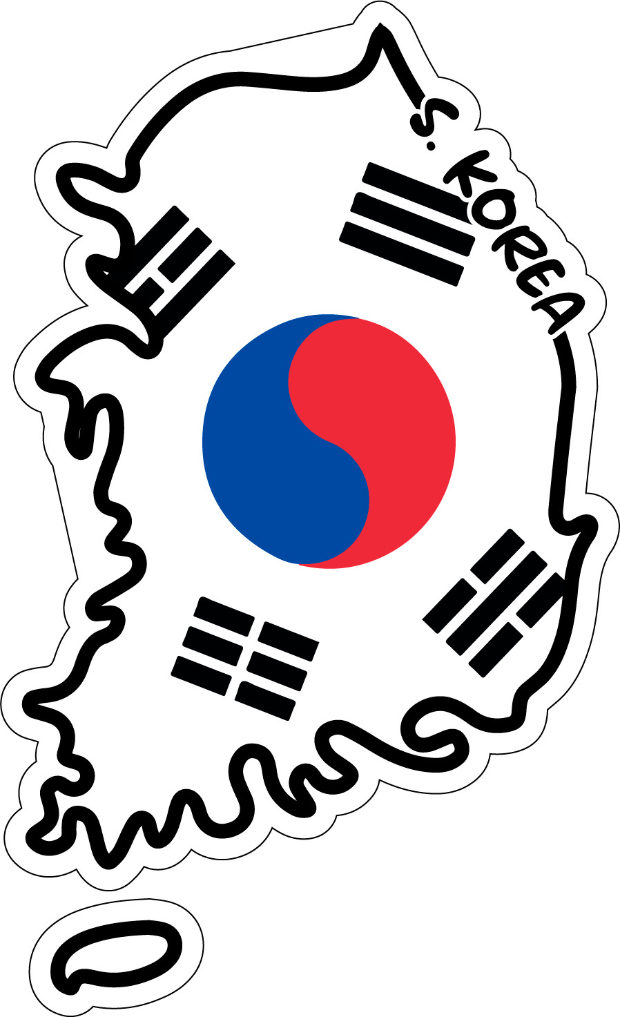 South Korea Map Flag Sticker Decal