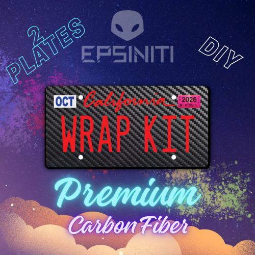 Cherry Red Carbon Fiber Textured California Plate Wrap DIY Kit