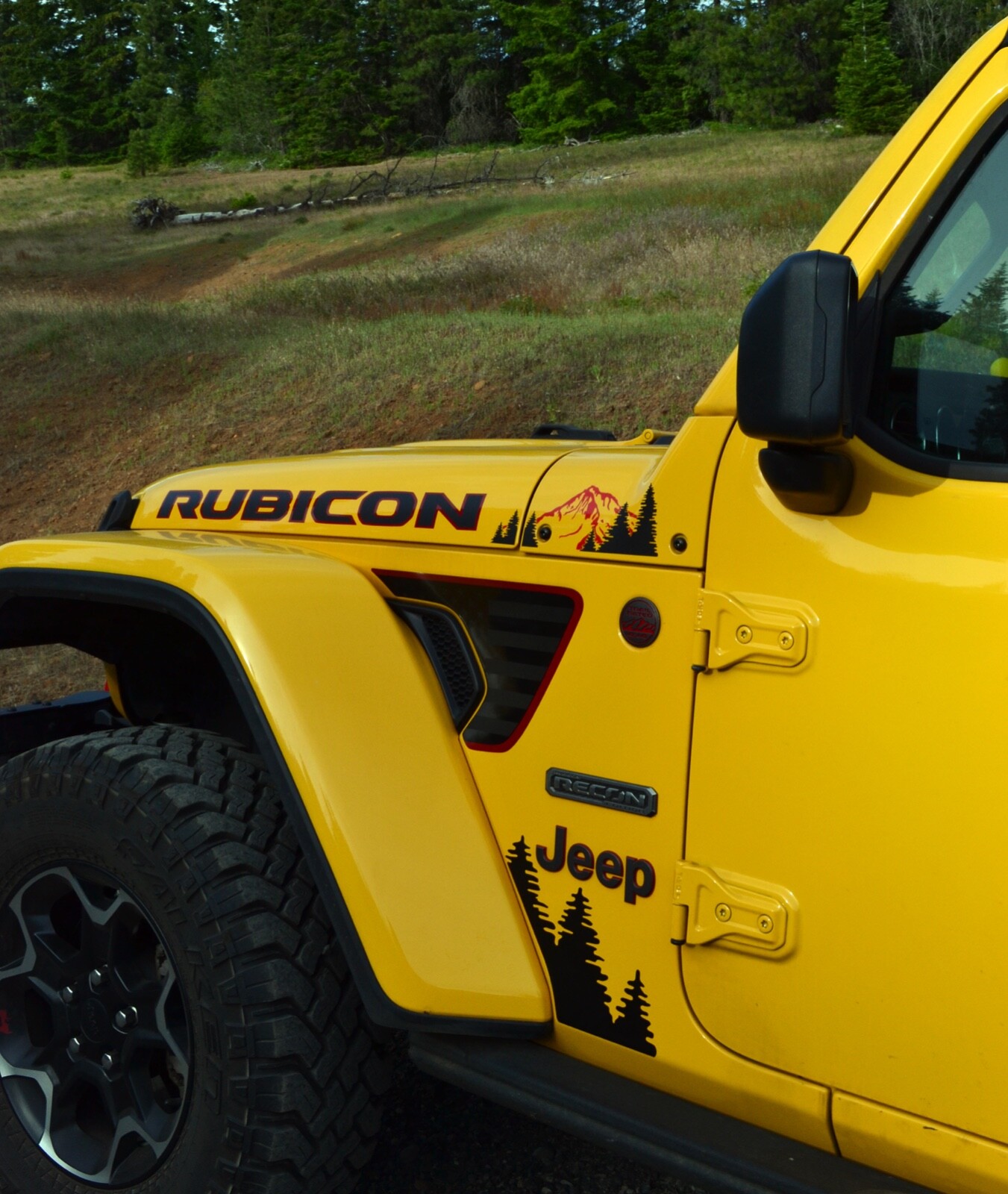 Mountain and Trees 2 Color Short Decal for Hood Jeep Wrangler JL 2018+