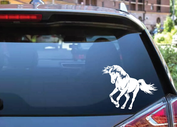Horse Stallion Galloping #2, 4-21" Outdoor Die Cut Vinyl Decal Sticker