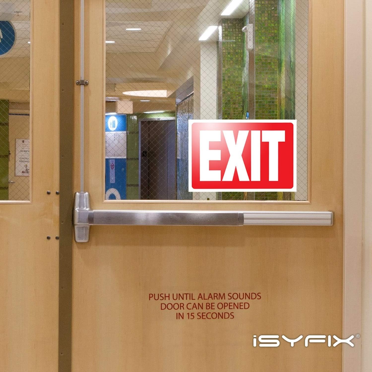 Exit Signs Stickers – 2 Pack 10×7 Inch – Self-Adhesive Vinyl, Laminated for …