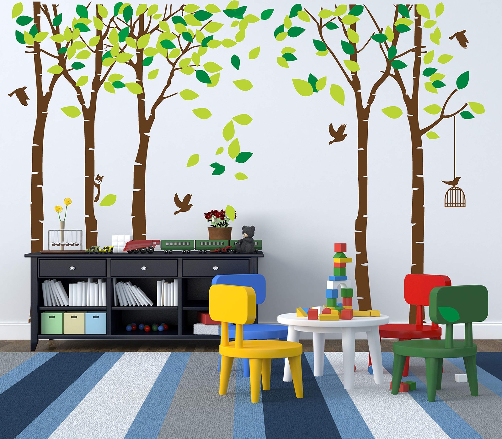 ANBER Giant Jungle Tree Wall Decal Removable Vinyl Sticker Mural Art Bedroom …