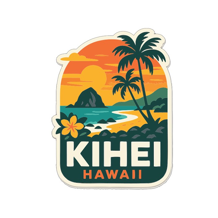 Kihei Sticker Decal Vinyl Die-Cut City Skyline Landmark Design