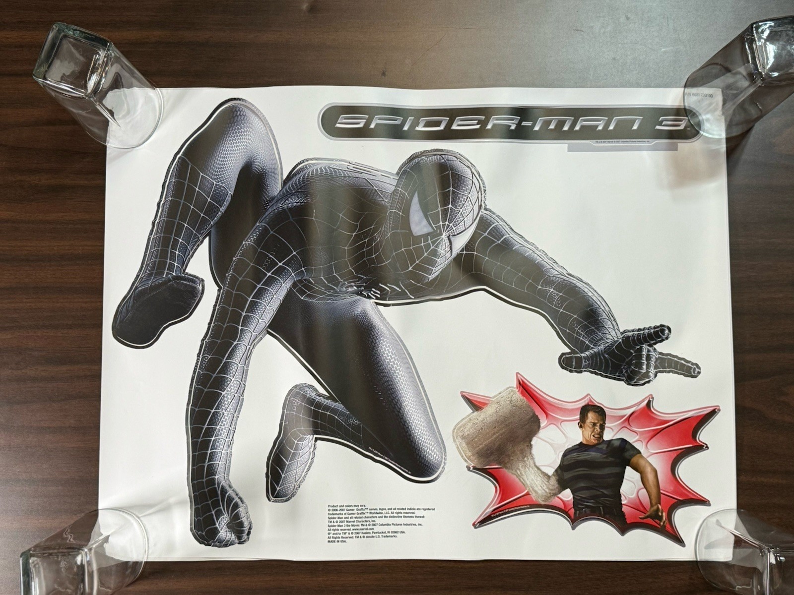 2007 Marvel Spider-Man 3 Decal 24” x 18” Wall Graffix Stickers Used See Desc…