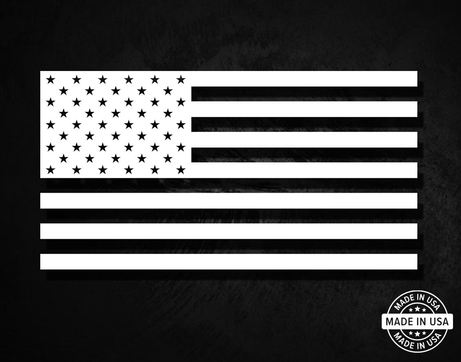 American Flag Decal, Vinyl Die Cut Window Sticker, 100% Made In USA