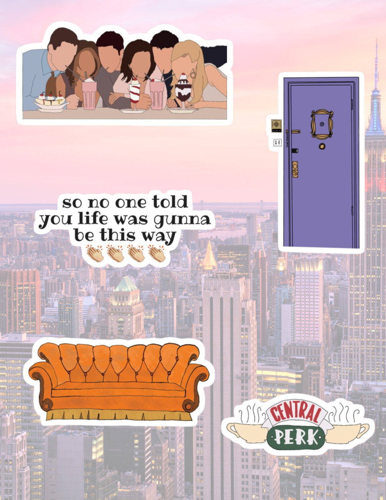 Friends 5pc Sticker Pack
