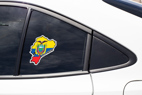 Ecuador Map Flag Sticker Decal