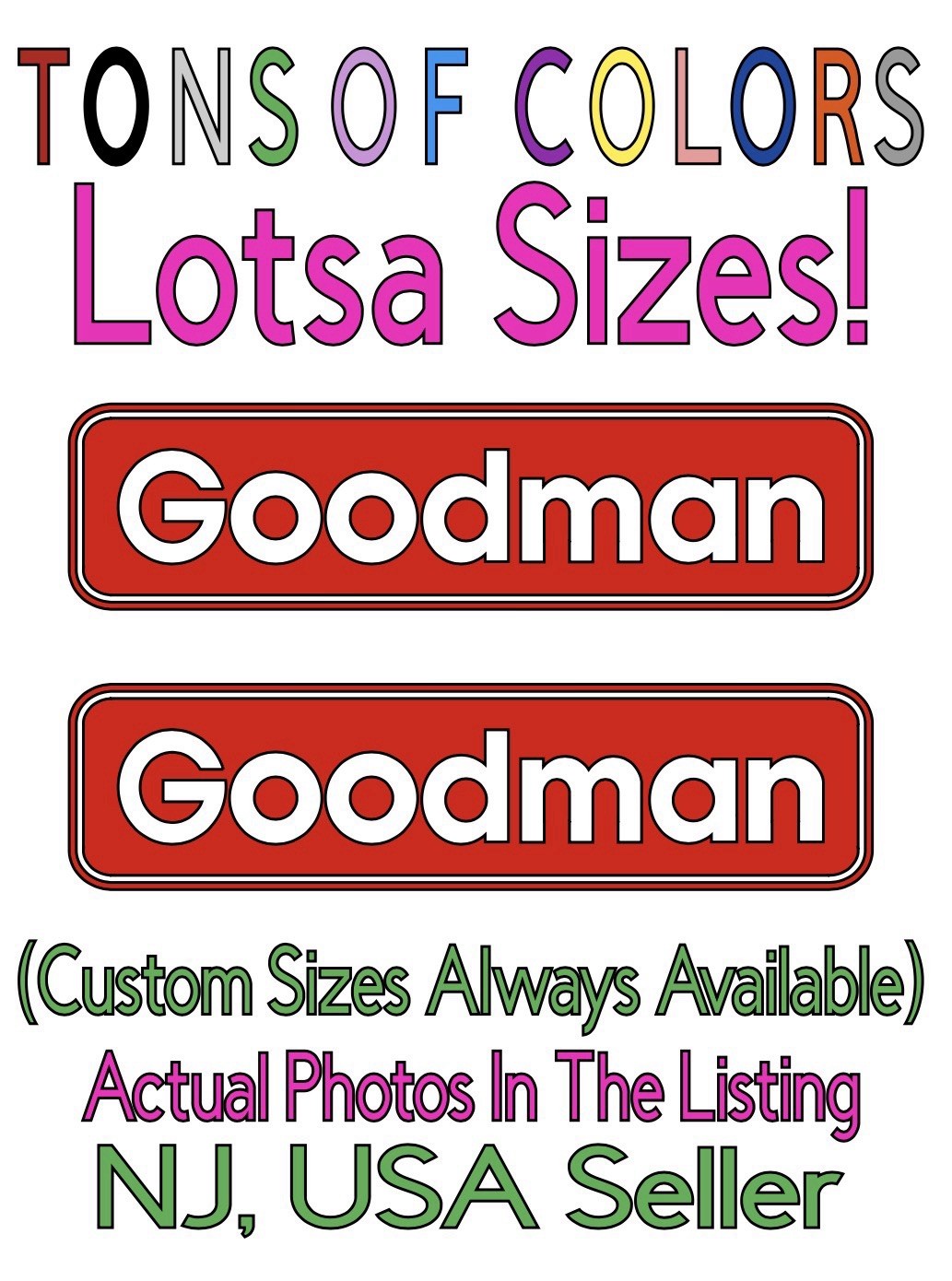 TWO Goodman HVAC Die Cut Vinyl Decals Thermostat Home Comfort Stickers Rectangle