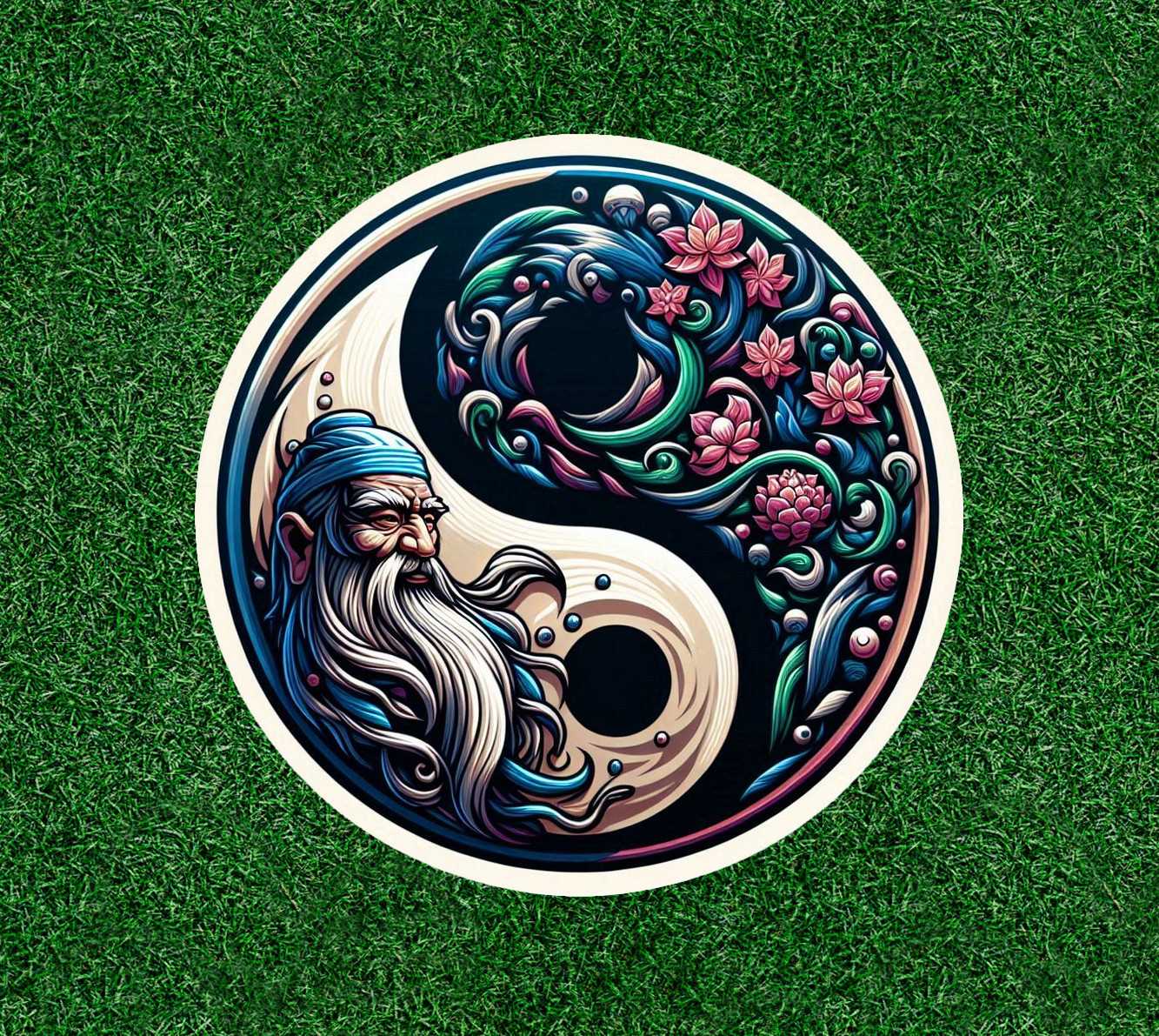 Taoism Lao Tzu Yin Yang design 100% waterproof vinyl decal sticker – many sizes