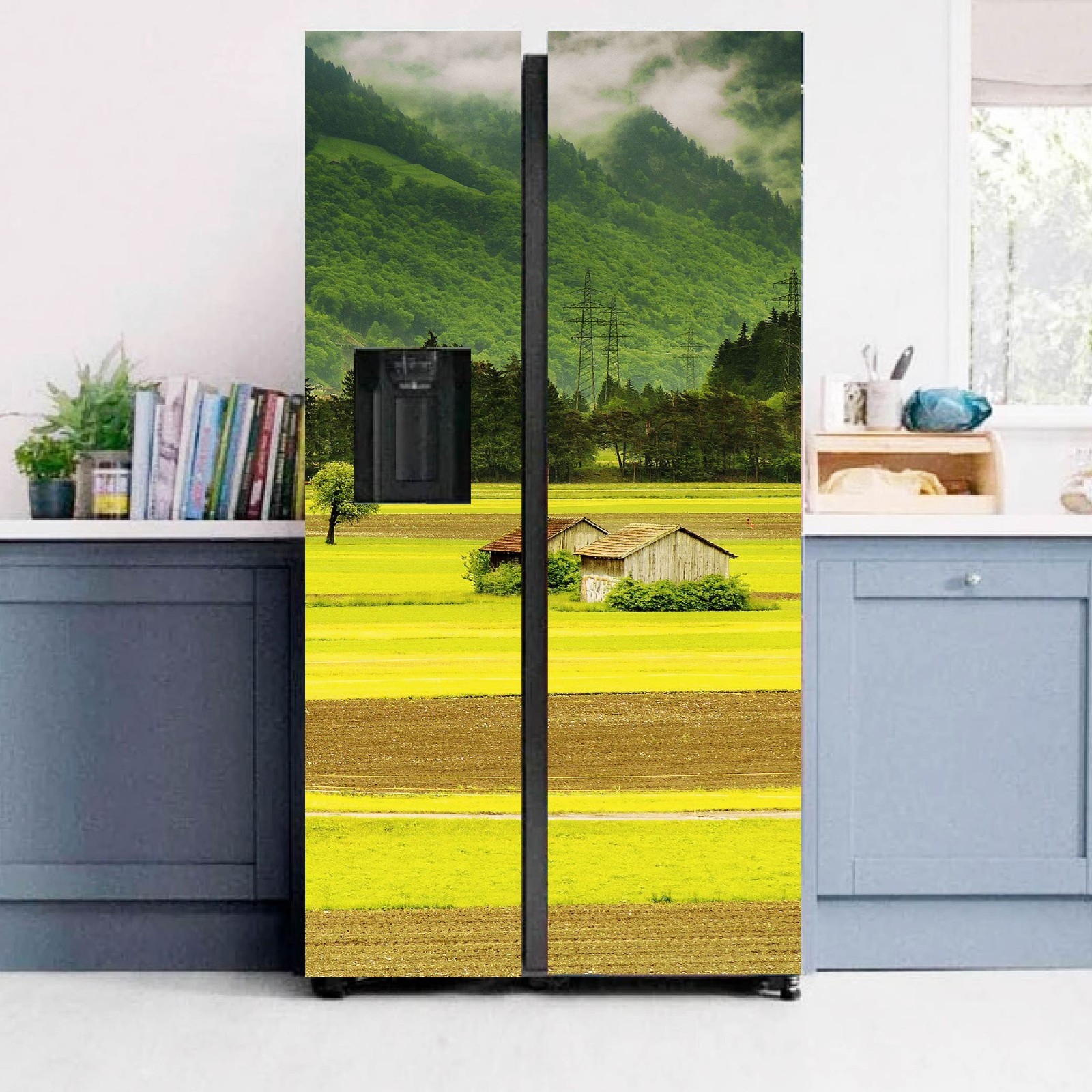 Fridge Vinyl Wrap Sticker Waterproof Peel Stick Removable – Size 36×70"