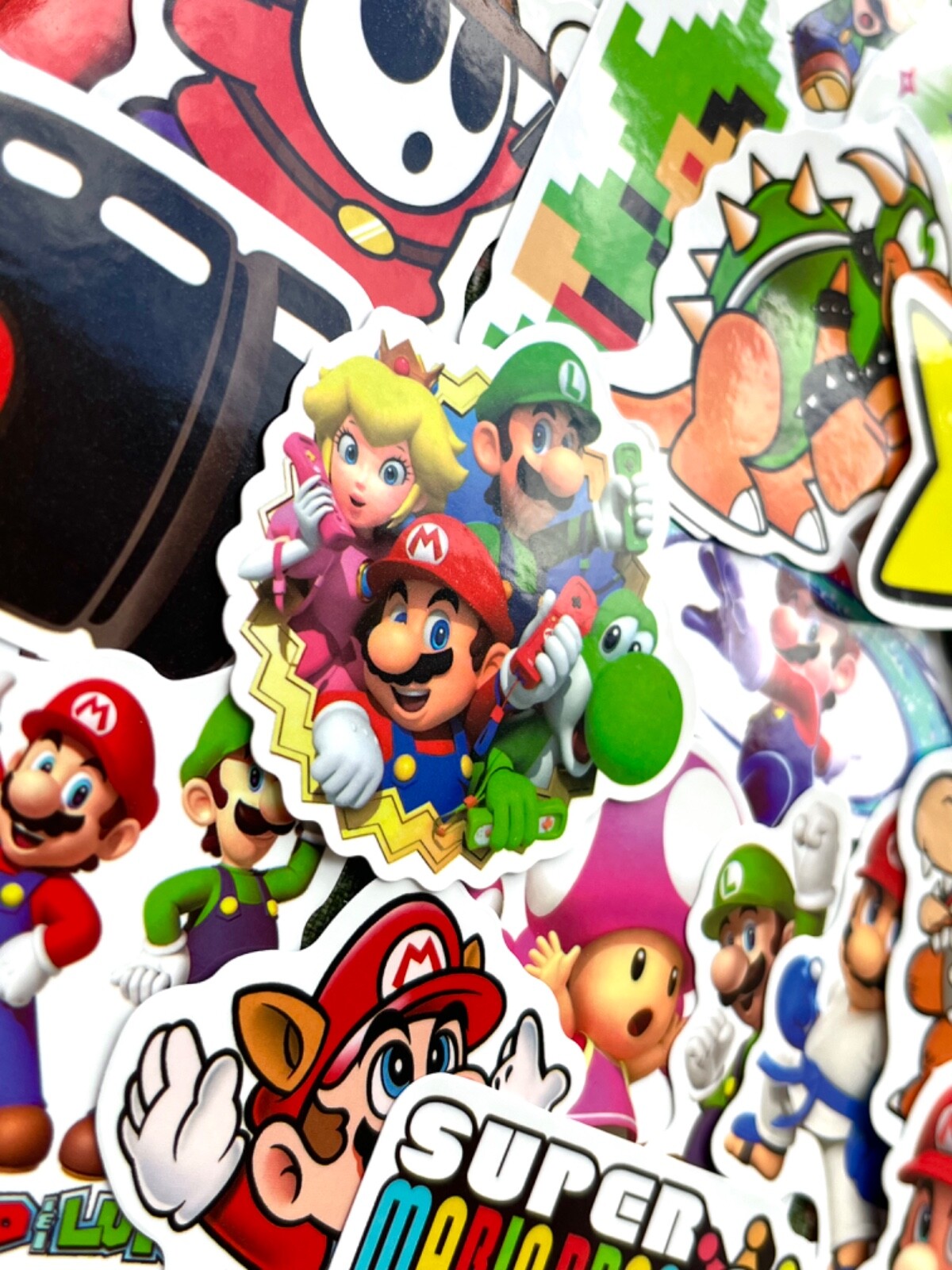 5-100 pcs Super Mario Bros Gamer Stickers, Princess Peach Luigi Laptop Decals