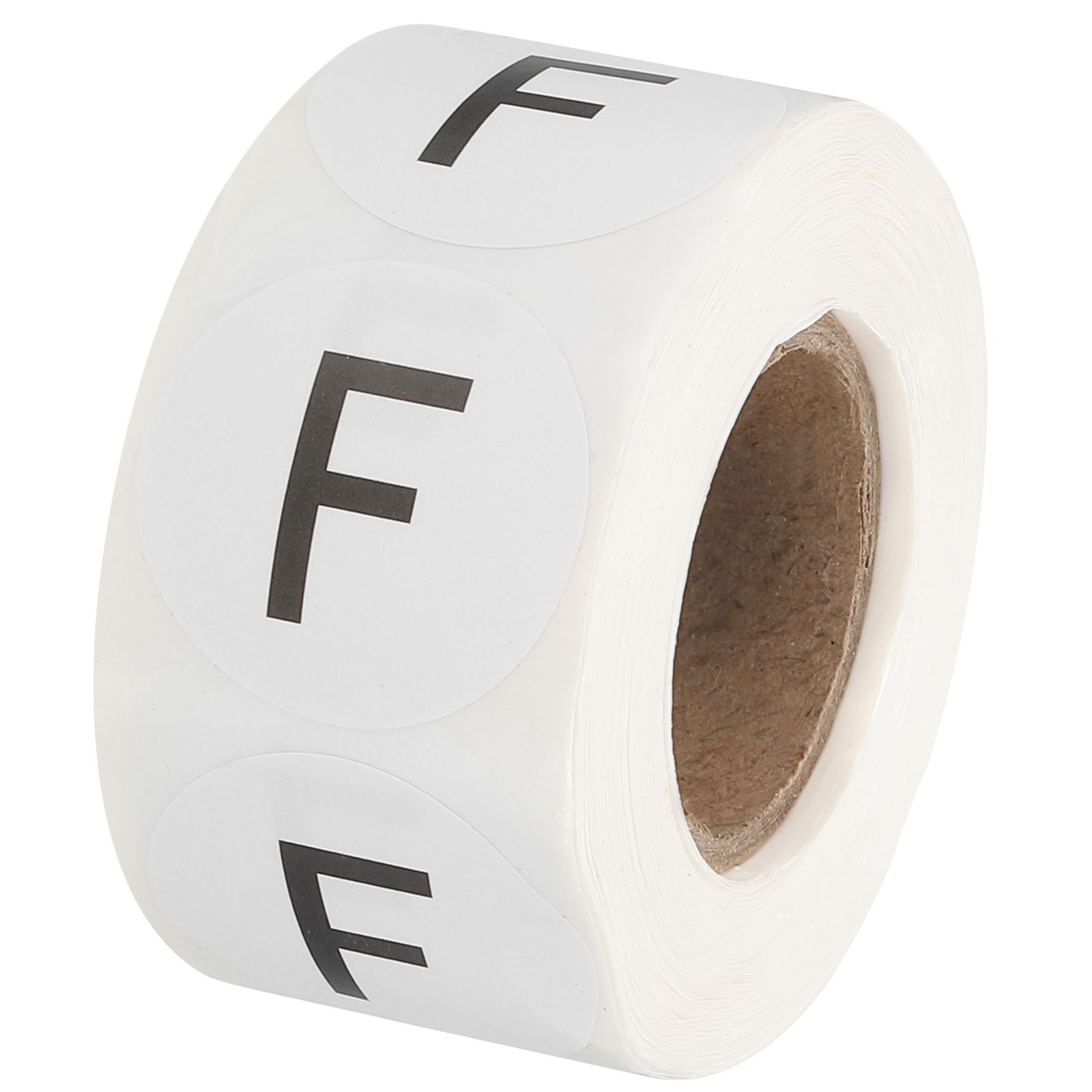 Letter F Inventory Labels, 1 Inch Capital Letter Stickers (1Roll/Total 500Pcs)