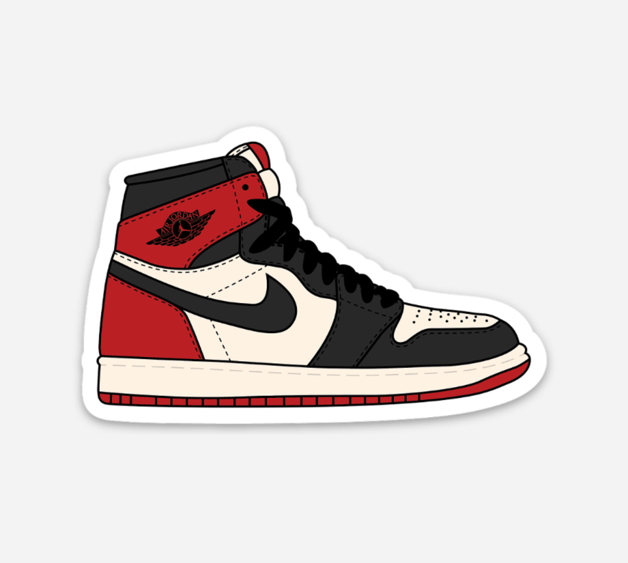 3" Jordan 1 Sticker Sneakers Nike Decal Matte Finish Chicago Bred Mocha Royal