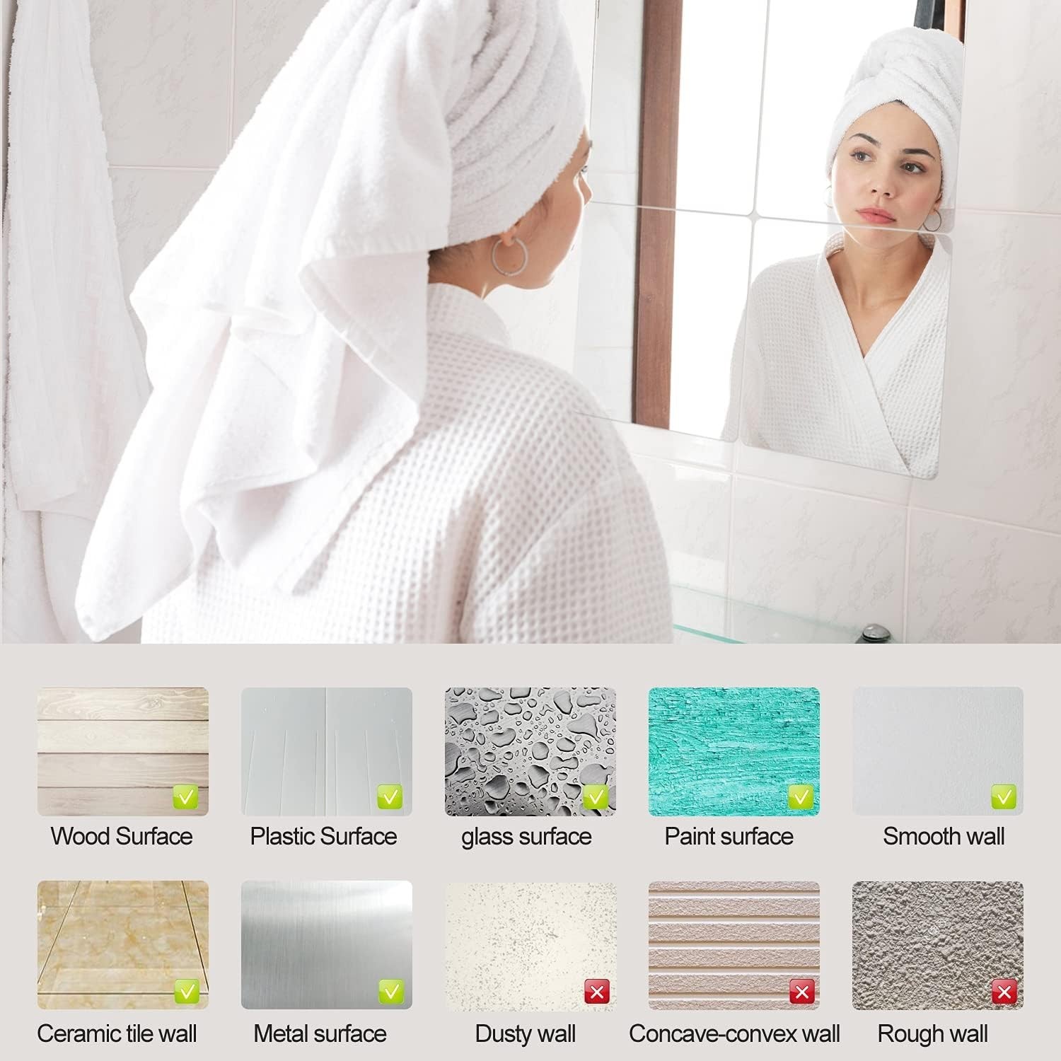 4 Pieces Flexible Cut to Size Mirror Sheet 6" x 9", Self Adhesive Non Glass M…