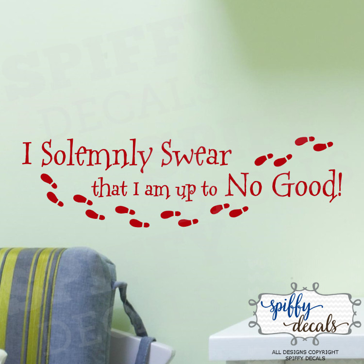 I Solemnly Swear I Am Up To No Good Footprints Vinyl Wall Decal HARRY POTTER