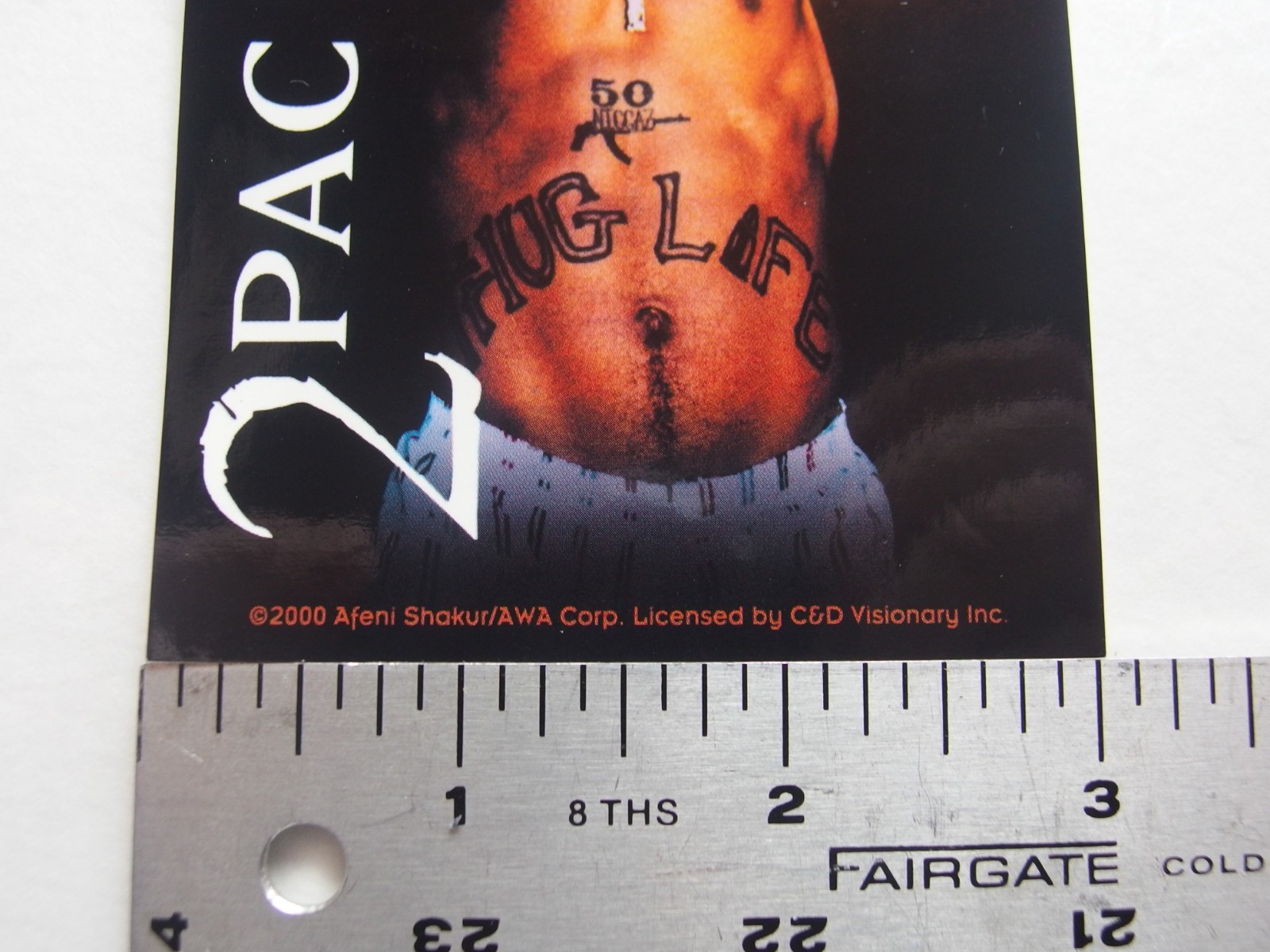 Tupac Shakur 2Pac Thug Life Sticker C&D Visionary Y2K Licensed 3×4.5 Rap Hip-Hop