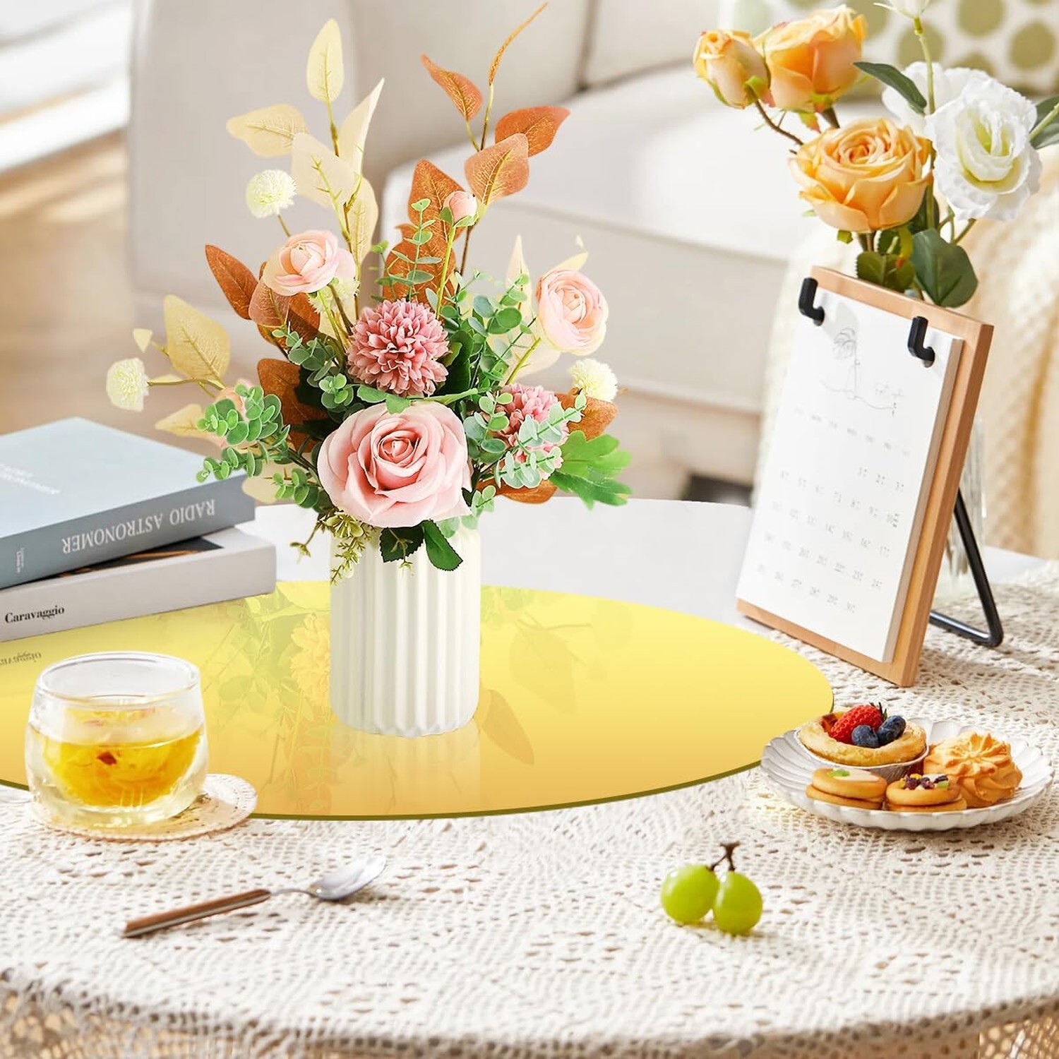 14 Pcs Acrylic Round Mirror for Tables Centerpieces, 12 inch Circle Mirror Ti…