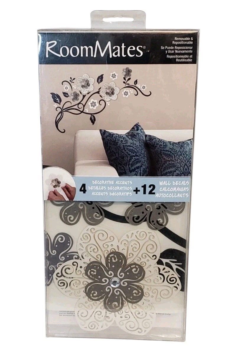 RoomMates 3D Vinyl Stickers Wall Decals Repositionable Home Decor NEW Sealed