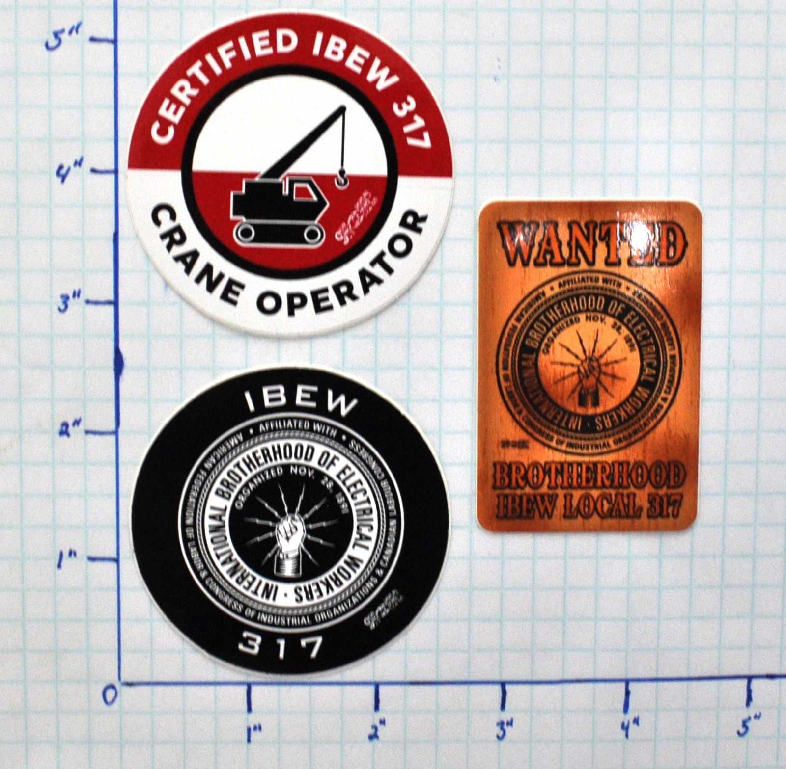 IBEW Local 317 Die Cut Vinyl Sticker/Decal Assortment