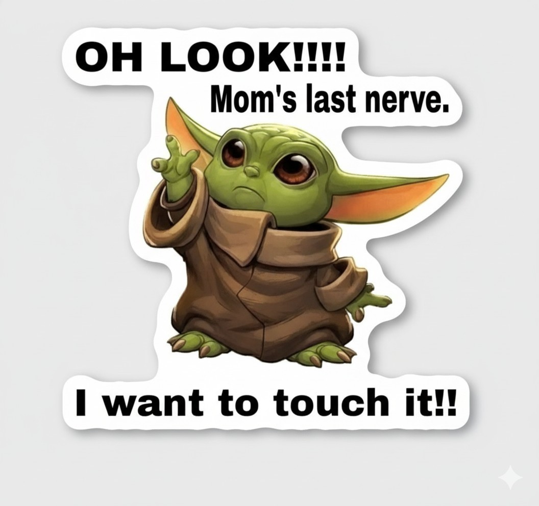 Baby Yoda Funny Sticker Decal Phone Laptop