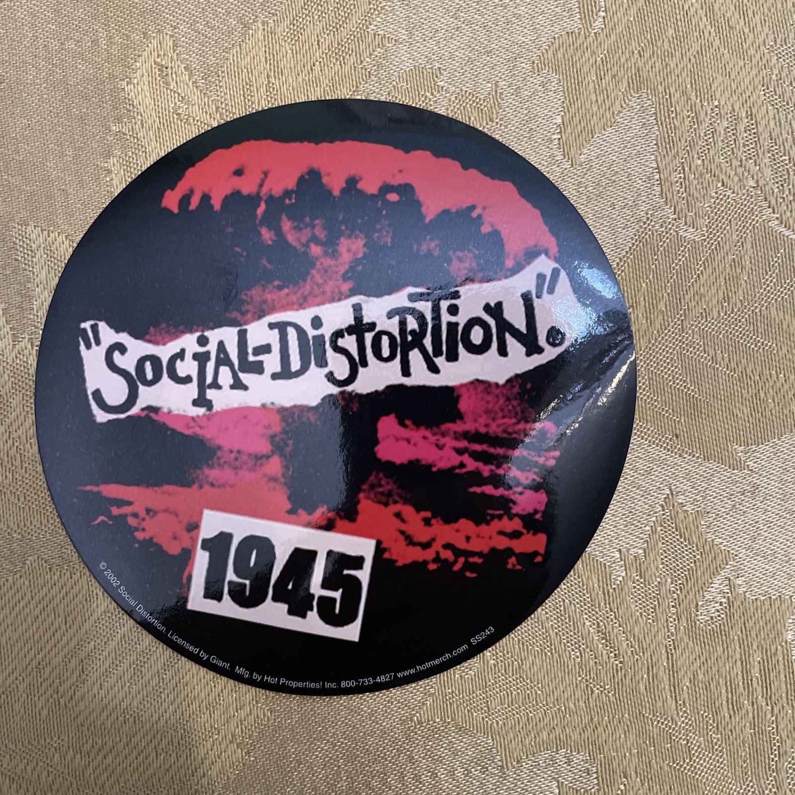 2002 SOCIAL DISTORTION 1945 ROUND BIKE BOARD CASE LOCKER ETC ,STICKER