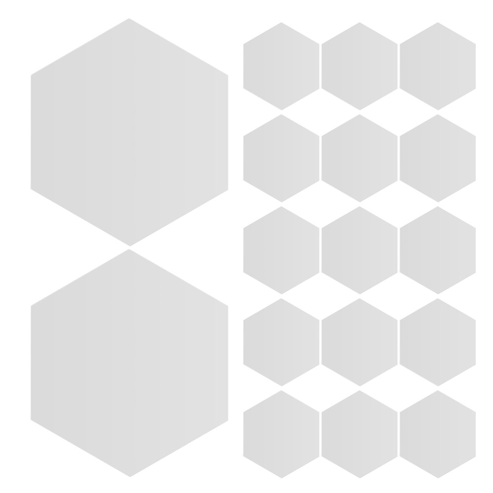 48 Pcs Sticky Mirror Tiles Hexagon Mirrors for Wall Decals Home Decor
