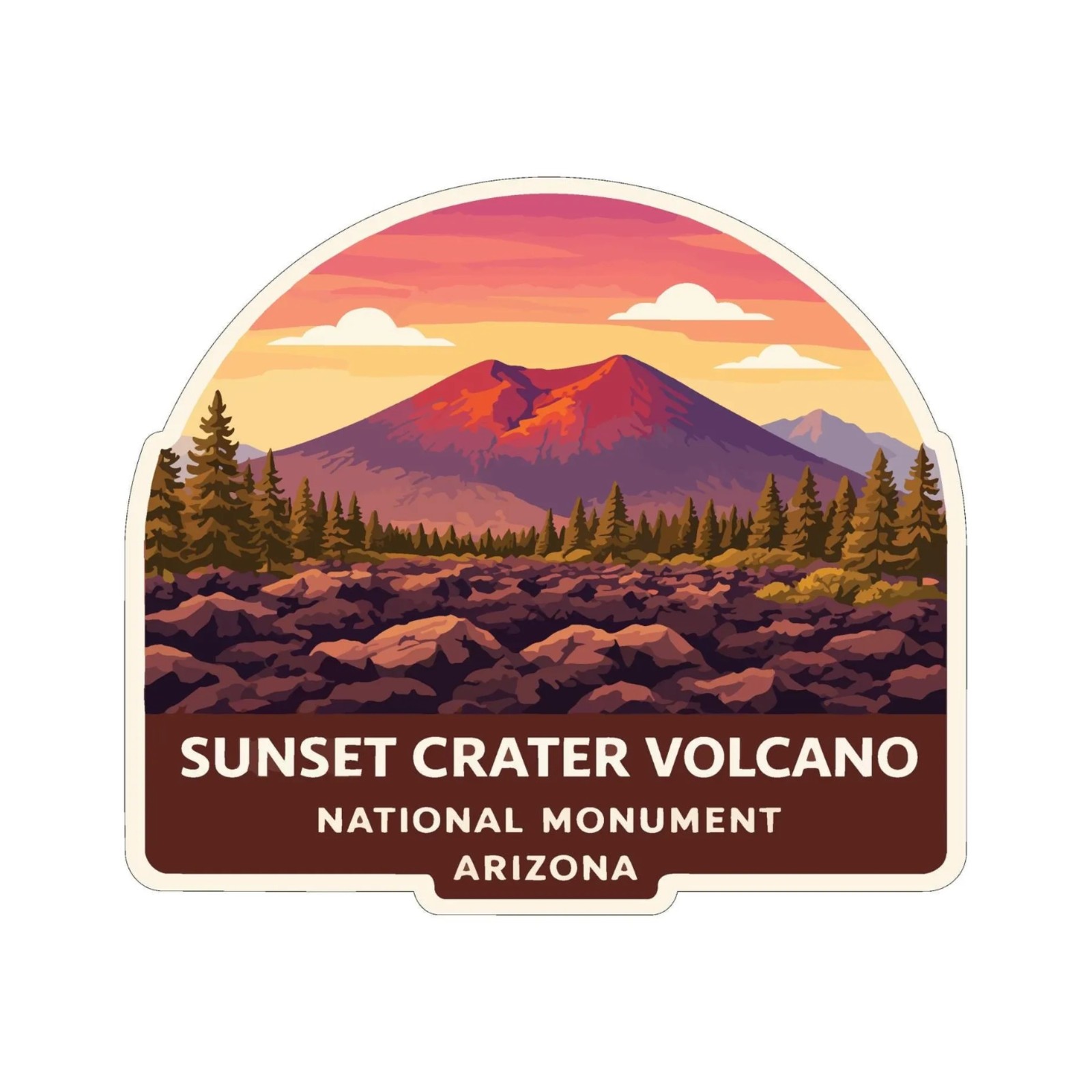 Sunset Crater Volcano Arizona Sticker Decal Vinyl Die-Cut US National Monuments