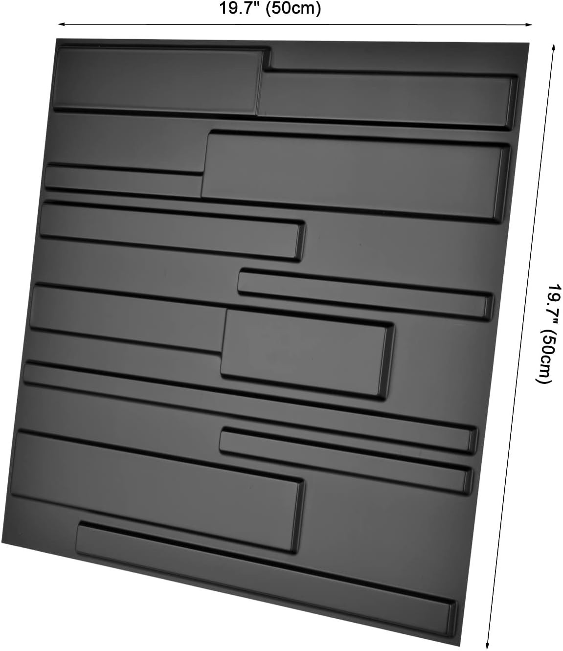 Transform Your Space with 12 Carbon Black 3D Wall Panels, 19.7 x 19.7 Inches
